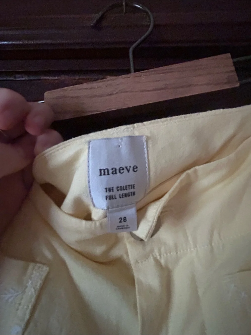 Maeve Colette Lace Trim Pale Yellow Size 28 Embroidered Hem & Pockets NWOT - Picture 10 of 10